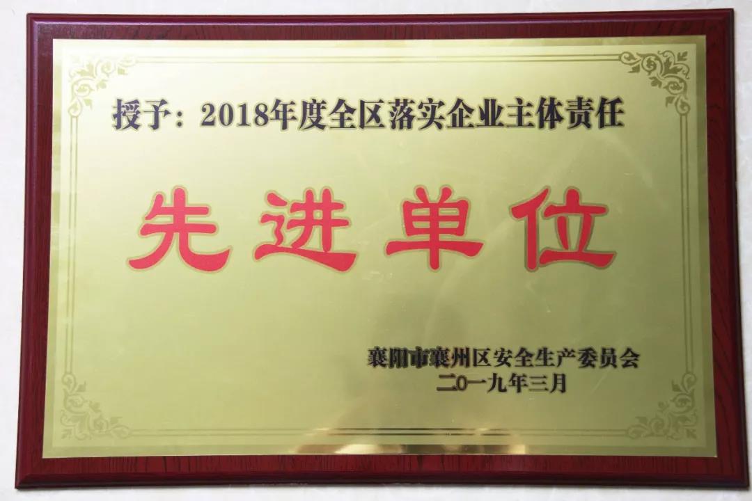 乐动网官网_乐动(中国)重工被授予2018年度 全区落实企业主体责任先进单位